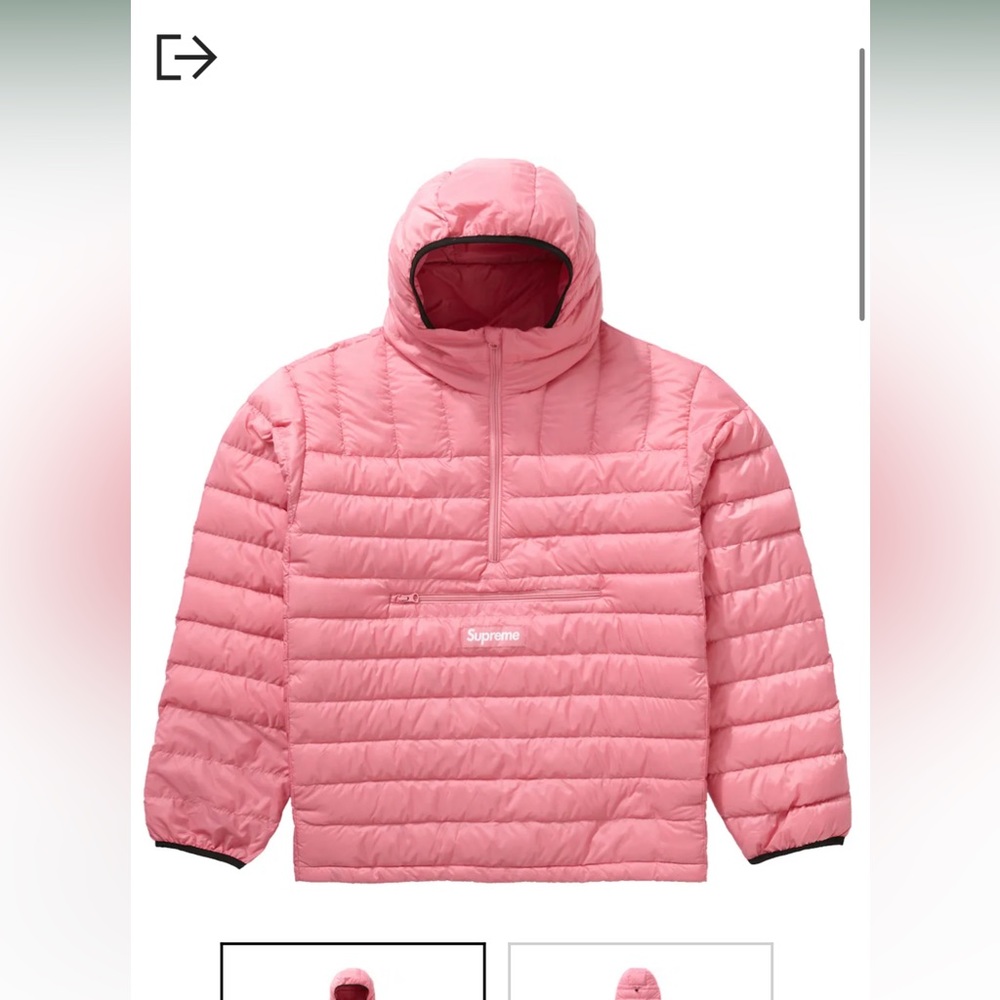 Supreme microdown half zip pullover jacket